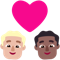 Couple with Heart- Man- Man- Medium-Light Skin Tone- Medium-Dark Skin Tone emoji on Microsoft